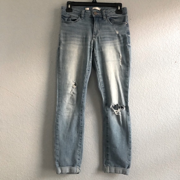 Lauren Conrad Cuffed, Petite, Ankle Skinny Jeans - Picture 1 of 9